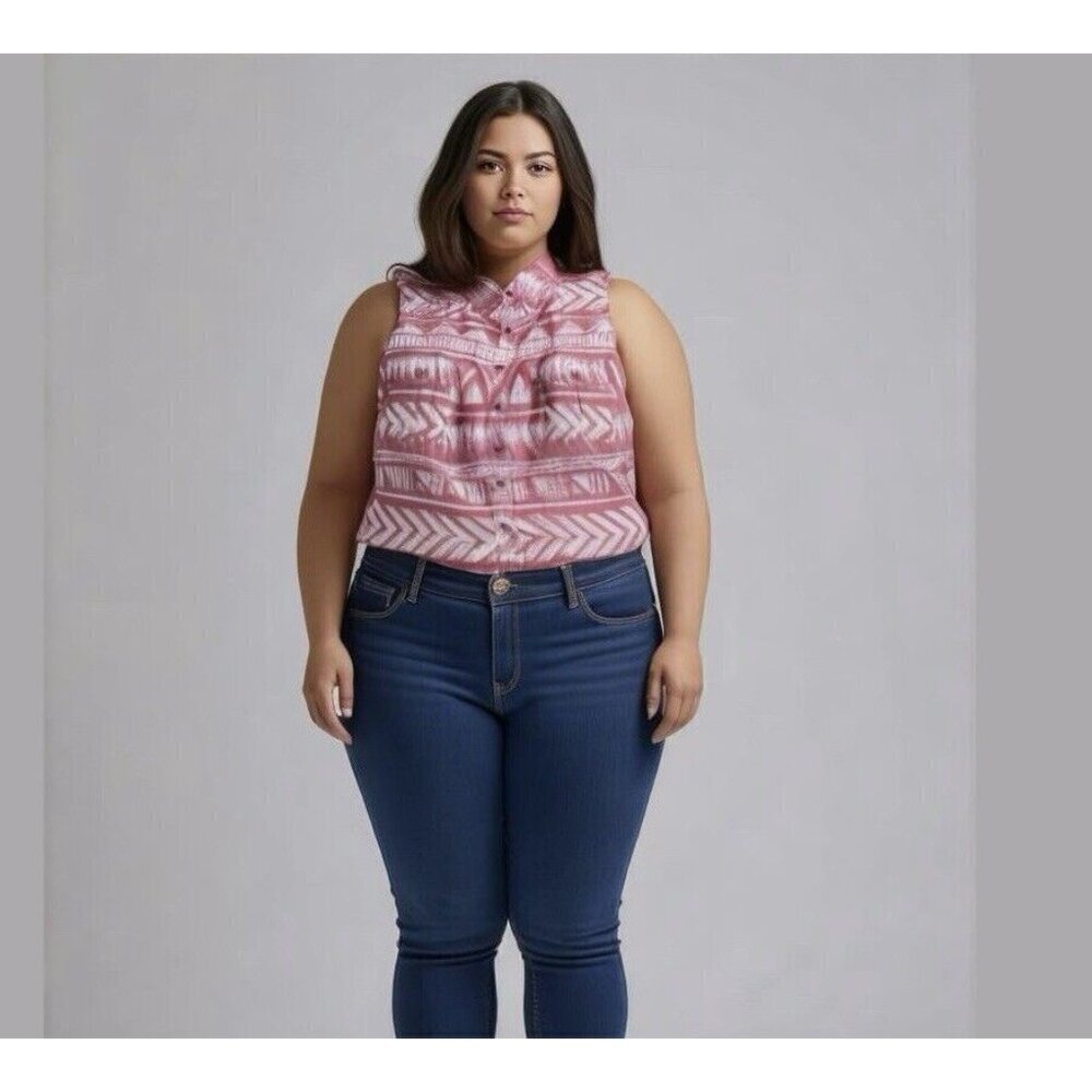LuLaRoe Roxanne Hot Pink Sleeveless Snap Tank 2XL
